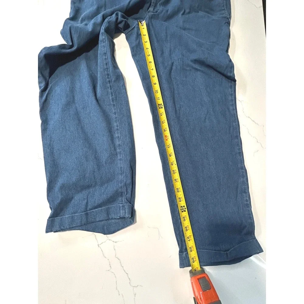 Orvis Sporting Traditions Mens Blue Denim Chino Pants 44x29 Stretch Cotton - Picture 9 of 9